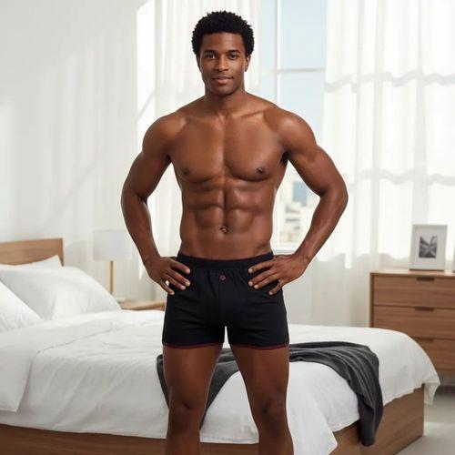 Huma One Erkek Havlu Bel Düz Boxer Battal Boy 3xl Siyah Renk