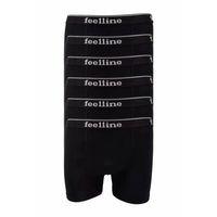6 adet Feelline Siyah Pamuklu Doğal Likralı Erkek Boxer