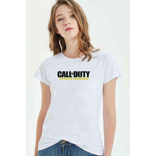 Call Of Duty İnfinite Warfare Logo Baskılı Beyaz Kadın Tshirt