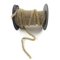 Çift Sıra Şerit Taş Gold Renk