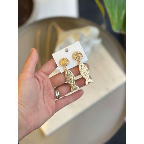 Balık Küpe - Altın