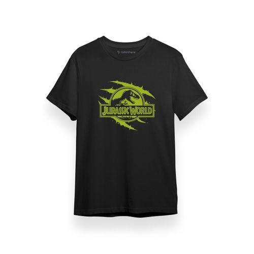 Jurassic World Pençe Logo Siyah Kısa kol Erkek Tshirt
