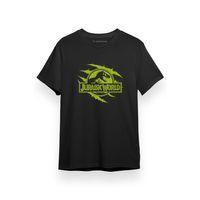 Jurassic World Pençe Logo Siyah Kısa kol Erkek Tshirt