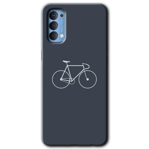 Oppo Reno 4 Kılıf Baskılı Kapak - Bike + 5D Tam Kaplayan Cam