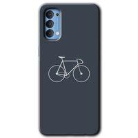 Oppo Reno 4 Kılıf Baskılı Kapak - Bike + 5D Tam Kaplayan Cam