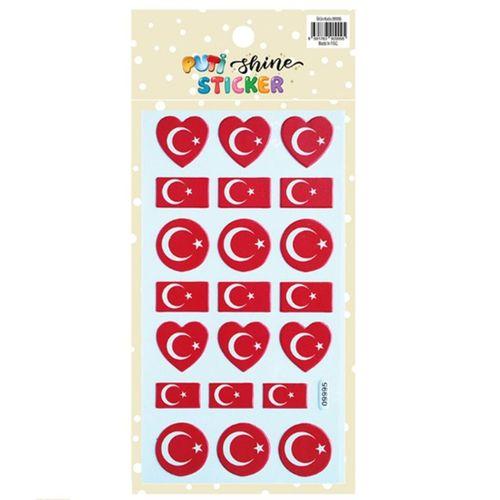 Bayrak Sticker Türk Bayrağı-4 Sticker - 3 adet