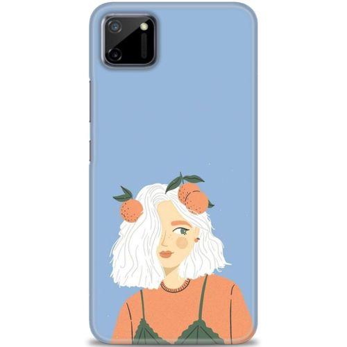 Realme C11 Kılıf HD Baskılı Kılıf - Beyaz Saçlı Kız + Tam Ekran Koruyucu
