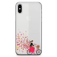 Apple iPhone X Kılıf Çiçek Saçan Bisiklet Arka Kapak Koruma Desenli Full Koruyucu
