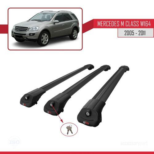 Mercedes M Class (W164) 2005-2011 Arası ile uyumlu ACE-1 Ara Atkı Tavan Barı SİYAH 3 ADET BAR