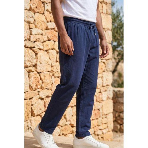 Meridian Kumaş Relaxed Fit %100 Pamuklu Jogger Erkek Yazlık Eşofman Altı Pantolon - Lacivert