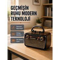 Bluetooth’lu Led Işıklı Nostaljik Müzik Kutusu – Ahşap Dokulu, Vintage Tasarım Ve Yüksek Ses Kalitesi