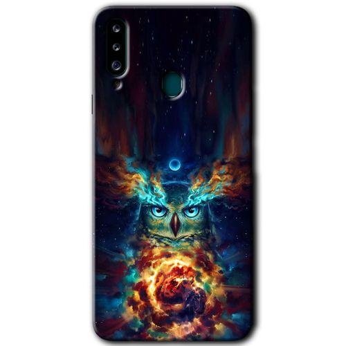 Samsung Galaxy A20s HD Baskılı Kılıf + 9D Tam Ekran Koruyucu - Ballı Baykuş