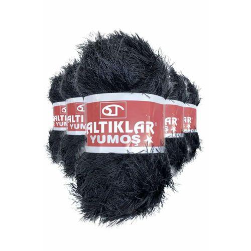 5 Adet Yumoş Sakallı El Örgü Ipi Yünü SİYAH