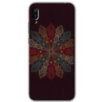 MRCİLETİSİM Huawei Y6 2019 Kılıf HD Desen Baskılı Arka Kapak + Temperli Cam - Mandala Flower Wal