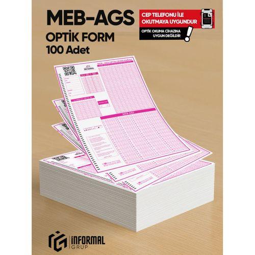 MEB-AGS Deneme Sınavları İçin 100 Adet Optik Form