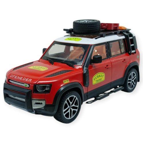 Model Araçlar - Metal Sesli Off-Road Araba 22 cm - Kırmızı
