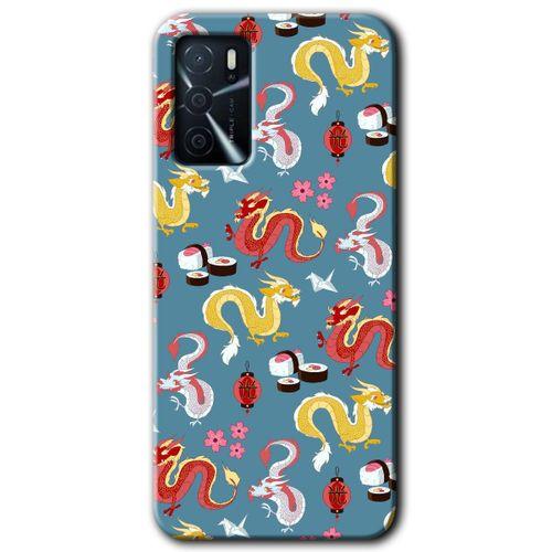 Oppo A16 Kılıf Baskılı Arka Kapak - Funky Dragon +Tam Ekran Koruyucu