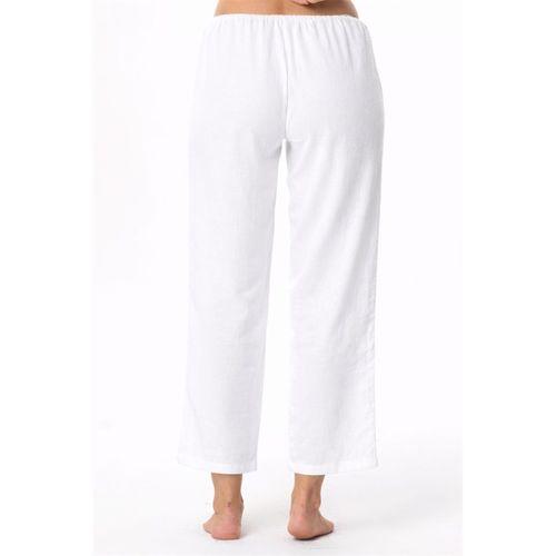 Şile Bezi Pamuk Rahat Kesim Beli Lastikli Jüpon Pantolon Astarı Beyaz Byz