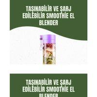 Usb Şarjlı Portatif Blender 380ml Çelik 304 Bıçaklı Mobil Smoothie Maker