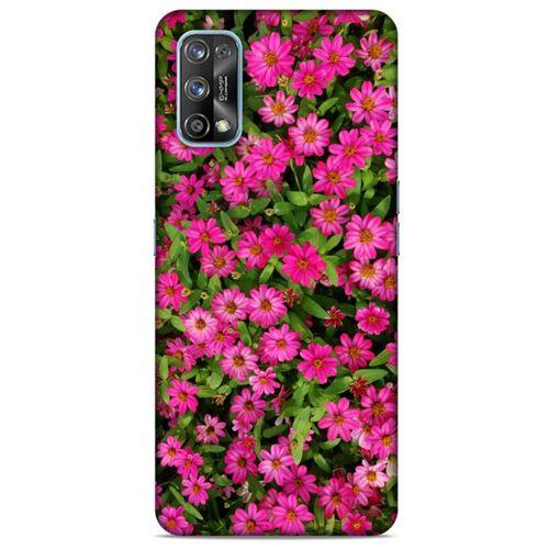 Lopard Oppo Realme 7 Pro Uyumlu Kılıf Bahar (40) Fit Silikon Kılıf Koyu Pembe