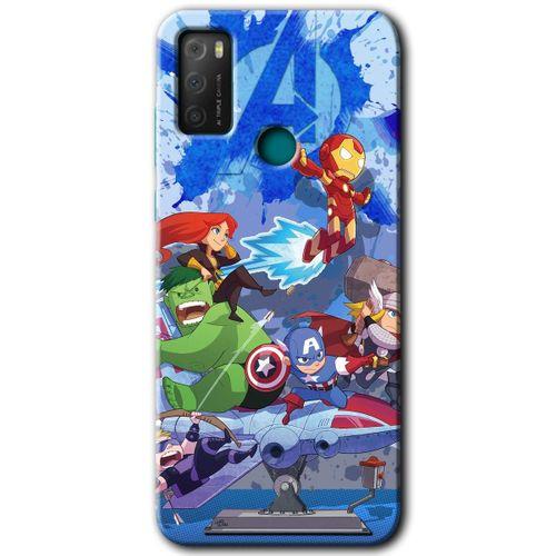 TCL 20E Kılıf HD Desen Baskılı Arka Kapak - Avengers Cartoon