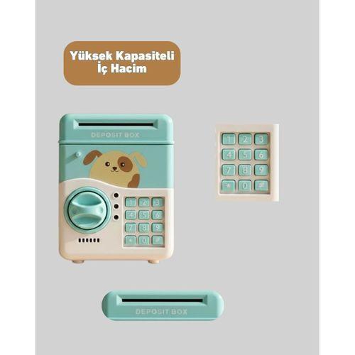 Su Yeşili Elektronik Şifreli Atm Tasarımlı Para Biriktirme Kumbarası