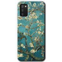 MRCİLETİSİM Samsung Galaxy A02s Kılıf Baskılı Kapak - Almond Blossom +Tam Kaplayan Mat Seramik