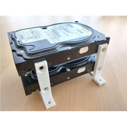 Çift 3,5 HDD Yığın Tutucu Montaj Adaptörü İki Bölmeli 3D Baskı (Bu ürün Sadece Plastik parçadır - Almadan Önce Soru Sorabilirsiniz)