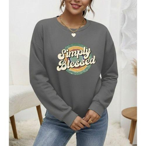 Kadın Uzun Kollu Bisiklet Yaka Viskon Iki Iplik Bluz