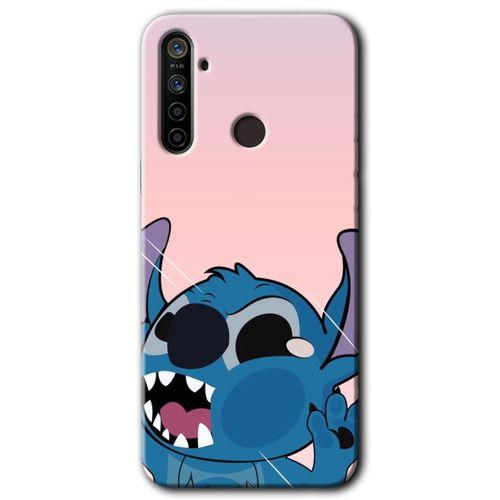 BeRa Aksesuar Realme 5i Kılıf Baskılı Kapak - Stitch +Tam Kaplayan Mat Seramik