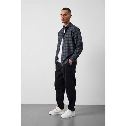 Dragon Relaxed Fit Pamuklu Kareli Flanel Erkek Gömlek - Yeşil