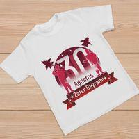 Ağustos Zafer Bayramı Atatürk Baskılı Kısa Kollu Bisiklet Yaka T-shirt - Beyaz