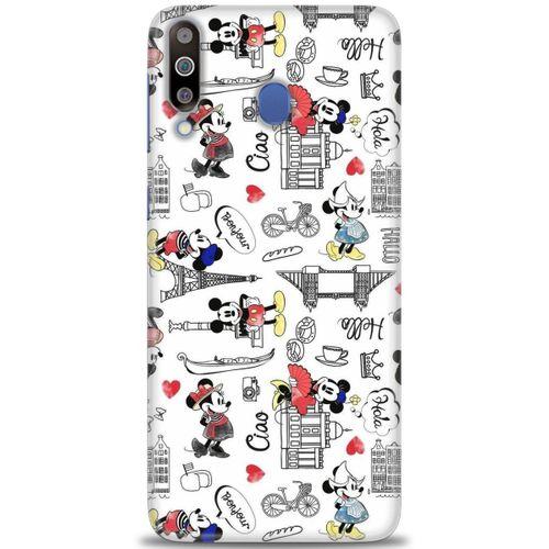 Samsung Galaxy M30 Kılıf HD Baskılı Kılıf - Mickey Şehirde + Tam Ekran Koruyucu
