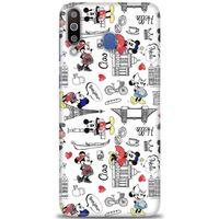 Samsung Galaxy M30 Kılıf HD Baskılı Kılıf - Mickey Şehirde + Tam Ekran Koruyucu