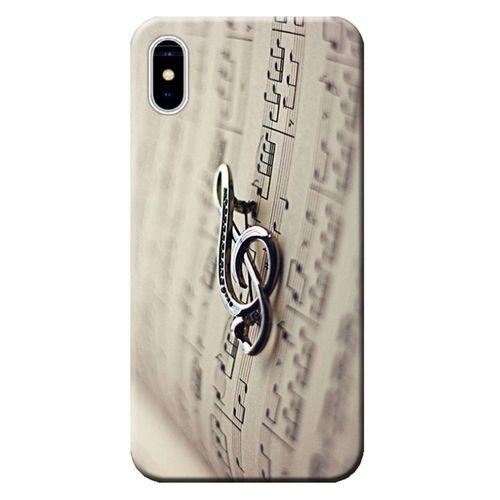iPhone XS Kılıf Müzik Solfej Nota Baskılı Esnek TPU Silikon