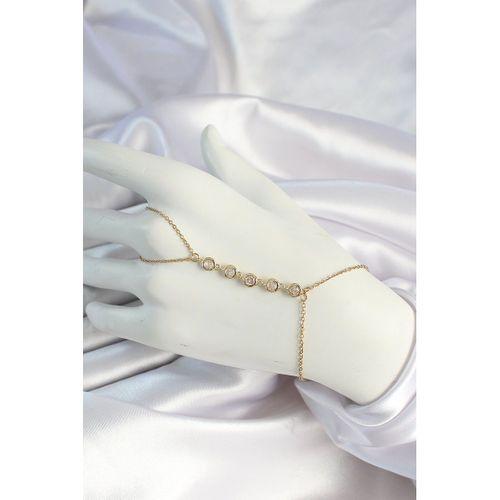 316L Çelik Gold Renk Zincirli Zirkon Taşlı Şahmeran