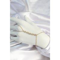 316L Çelik Gold Renk Zincirli Zirkon Taşlı Şahmeran