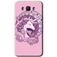 Samsung Galaxy J7 2016 Kılıf HD Desen Baskılı Arka Kapak - Unicorn-Pembe