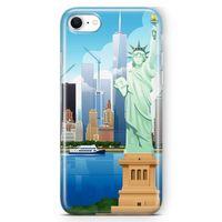 Apple iPhone SE 2020 Kılıf Özgürlük Heykeli Newyork Arka Kapak Koruma Desenli Full Koruyucu