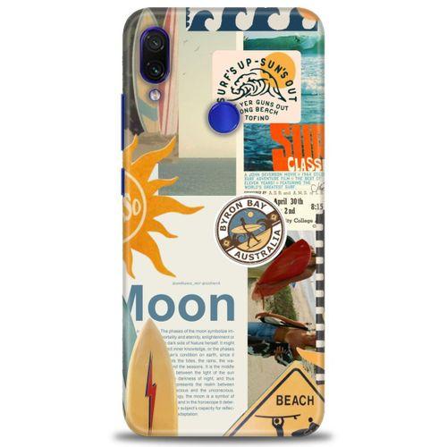 Xiaomi Redmi Note 7 Kılıf HD Baskılı Kılıf - Moon + Tam Ekran Koruyucu