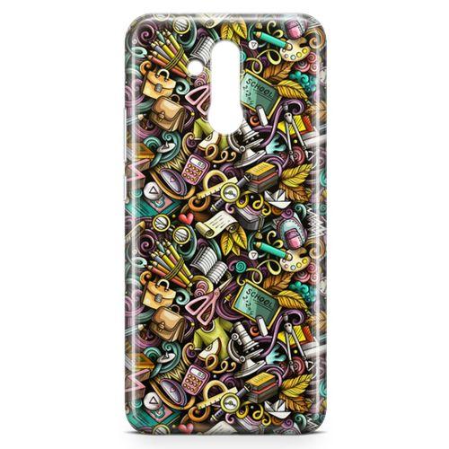 Huawei Mate 20 Lite Kılıf Canım Öğretmenim Doodle Arka Kapak Koruma Desenli Full Koruyucu