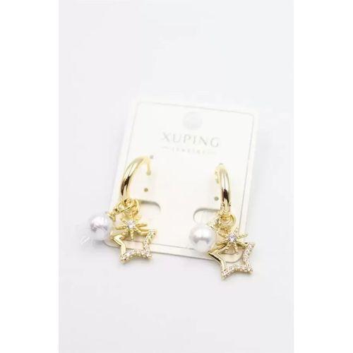 Taşlı Charm Küpe - Altın