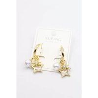 Taşlı Charm Küpe - Altın