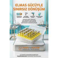 50 Parça Elmas Uçlu Döner Törpü ve Freze Seti - Pedikür Nasır, Topuk, Cam ve Taş İşleme Uçları 723151