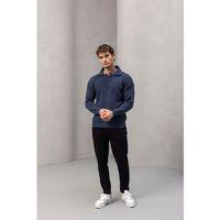 4 Düğmeli Yarım Pat Polo Yaka Kazak İndigo - Bezayağı Kumaş Pantolon Siyah