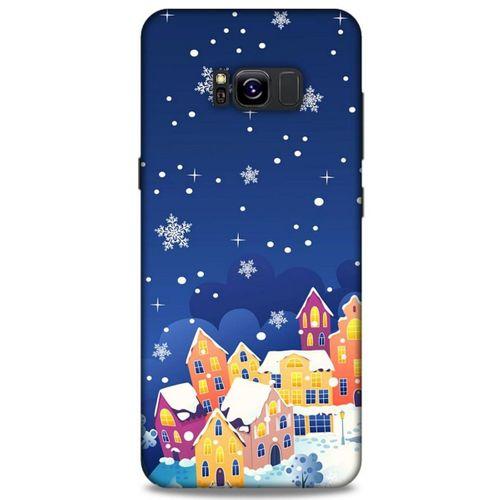 Samsung Galaxy S8 Plus Kılıf Snowix (27) Tasarımlı Kılıf Turuncu Lacivert