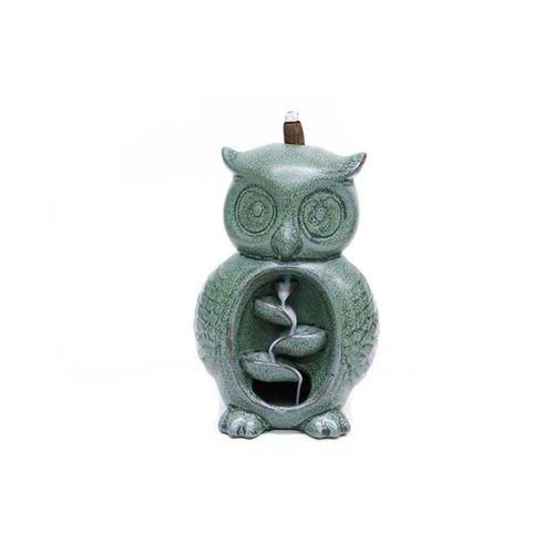 Seramik Baykuş Model Geri Akışlı Tütsülük