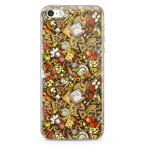 Apple iPhone SE Kılıf Doodle Restaurant Arka Kapak Koruma Desenli Full Koruyucu