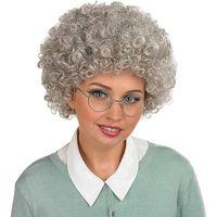 Gri Renk Kabarık Bonus Peruk Afro Takma Saç