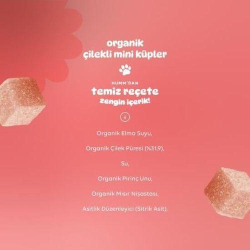 Humm Humm Organik Çilekli Glutensiz Vegan Mini Küpler 30 Gr